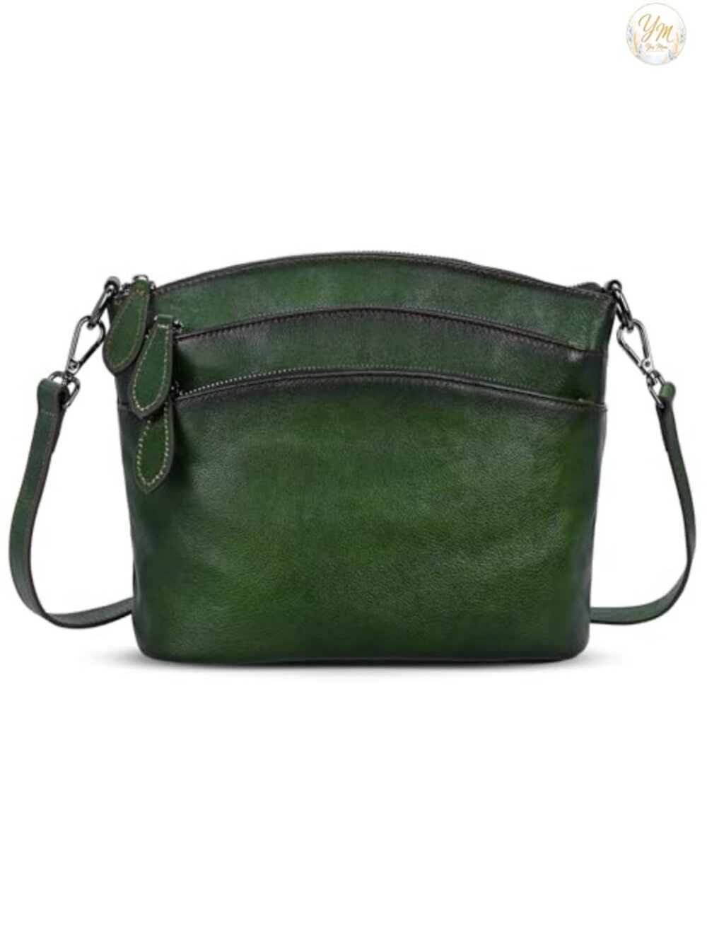 Vegetable Tanned Leather Crossbody Bag Removable Adjustable Strap Satchel